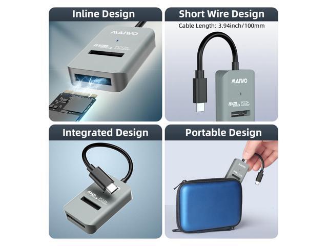 MAIWO M.2 NVMe 10 Gbps SSD Enclosure, USB 3.2 Gen 2 to NVMe PCI-E M.2 SSD Docking Station, Support UASP for NVMe SSD Size 2230/2242/2260/2280(up to...