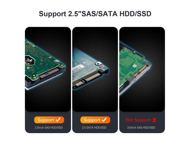 MAIWO SAS to USB-C Adapter Enclosure(MAX 6Gbps),Tool-Free 2.5 inch SAS/SATA External Hard Drive Enclosure with 6TB Storage Expansion,12V3A Power...