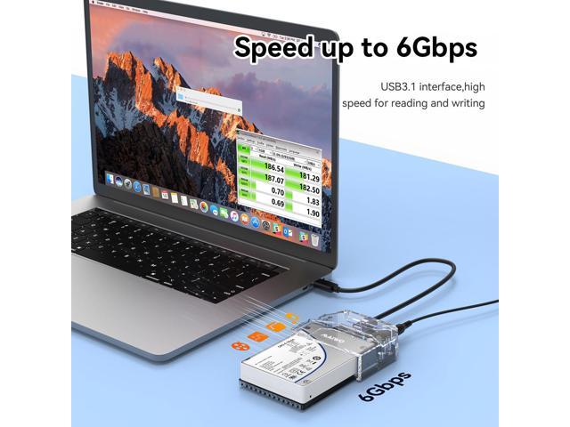 MAIWO SAS to USB-C Adapter Enclosure(MAX 6Gbps),Tool-Free 2.5 inch SAS/SATA External Hard Drive Enclosure with 6TB Storage Expansion,12V3A Power...