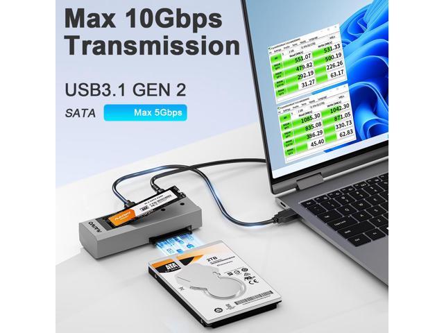 MAIWO M.2 SATA to 2.5'' 3.5''SATA Enclosure with Offline Clone, M.2 B+M Key to 3.5inch HDD Cloner, USB-C Type-C Max 5Gbps Standalone Clone Duplicator