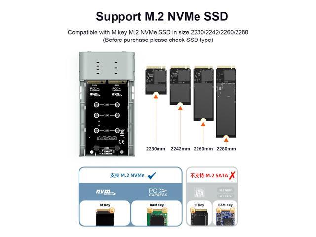 MAIWO Dual M.2 NVMe SSD Enclosure with 4 RAIDs, M.2 NVMe PCIe RAID Enclosure Supports RAID0/1/PM/Large, USB 3.2 Gen2x2 Type-C 20Gbps Speed, 8TB...