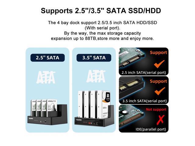MAIWO 4 Bay Hard Drive Docking Station with Offline Cloning, External Hard Drive Duplicator for 2.5'' 3.5'' SATA SSD HDD with LED Indicator, 96TB...