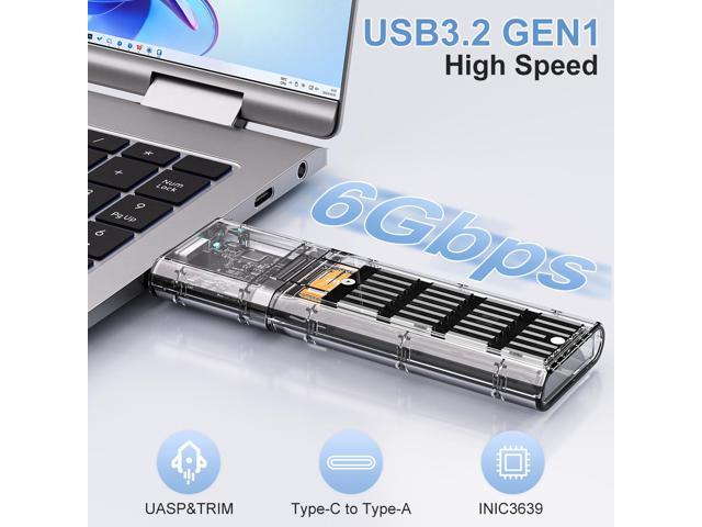 MAIWO M.2 SATA SSD Enclosure, USB3.2 Gen1 Type-A to SATA NGFF Based M.2 Solid State Drive Adapter Reader, Support B Key B+M Key, High-Strength ABS