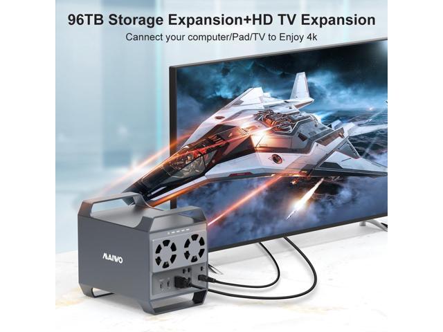MAIWO 4 Bay Hard Drive Enclosure with USB-C & 10 Gbps Speed, 4-Bay DAS Design for 3.5 SATA HDDs with 2 Cooling Fans, USB3.1 HDD Enclosure Daisy...
