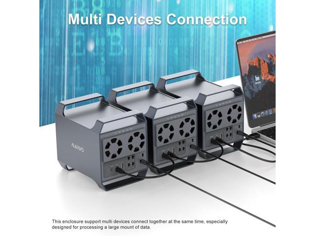 MAIWO 4 Bay Hard Drive Enclosure with USB-C & 10 Gbps Speed, 4-Bay DAS Design for 3.5 SATA HDDs with 2 Cooling Fans, USB3.1 HDD Enclosure Daisy...