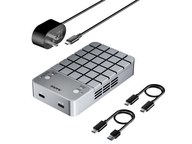 MAIWO Dual Bay RAID Enclosure for M.2 NVMe SATA SSD with Clone RAID 0 RAID 1, USB C 3.2 GEN2x2 20Gbps, M.2 SSD Cloner Duplicator with Cooling Fan,...