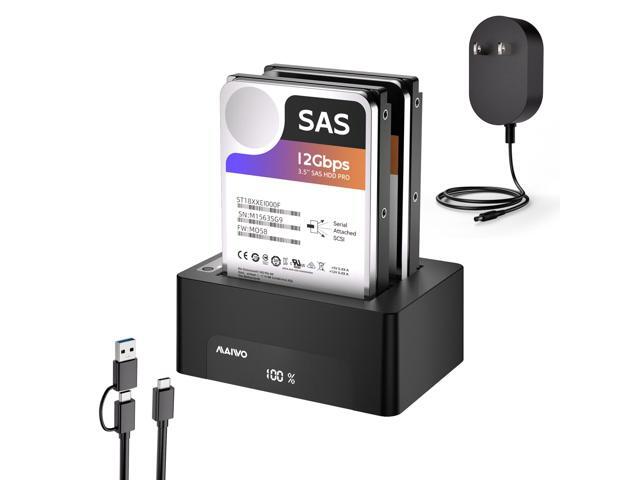 MAIWO 2.5 3.5 Inch SAS SATA Hard Drive Cloner, Bidirectional Clone SATA and SAS HDD, 48TB Capacity, External HDD Docking Station SSD Reader with.