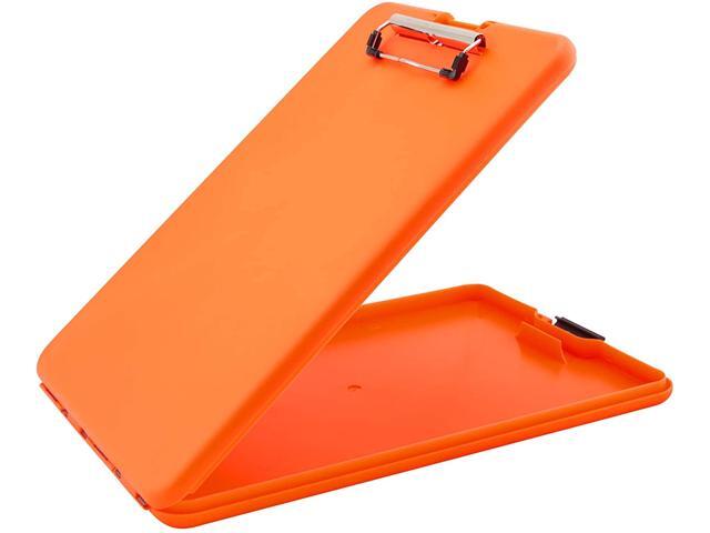 Saunders SlimMate Storage Clipboard 1/2' Clip Cap 8 1/2 x 11 Sheets Hi-Vis Orange 00579