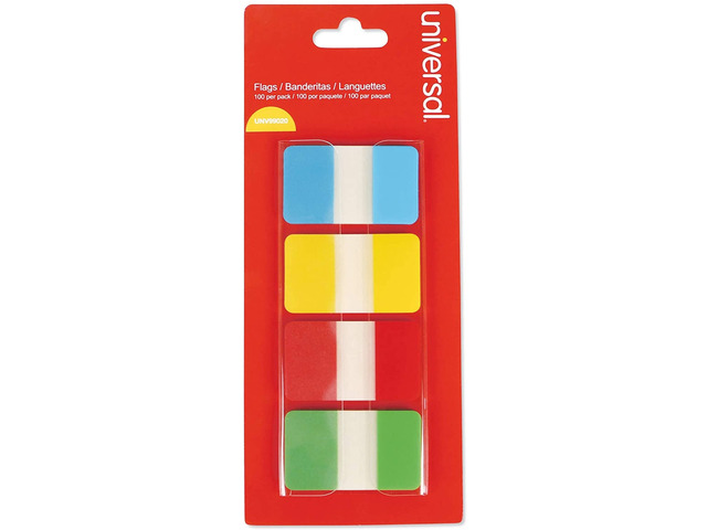 Universal Self Stick Index Tab, 1', Asstd. Colors, 100/Pack