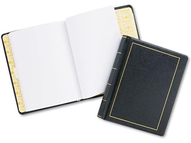 Looseleaf Minute Book Black Leather-Like Cover 250 Unruled Pages 8 1/2 x 11