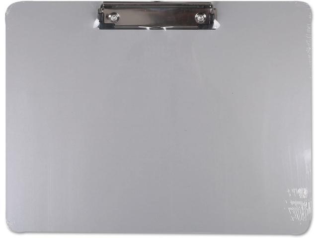 Universal 40302 Plastic Brushed Aluminum Clipboard, Landscape, 1/2 Inch Capacity, 11 X 8 1/2