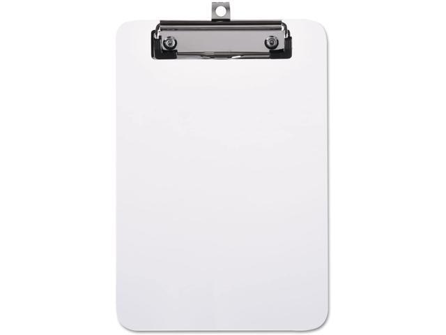 Universal 40312 Plastic Clipboard With Low Profile Clip, 1/2 Inch Capacity, Holds 5 X 8, Clear