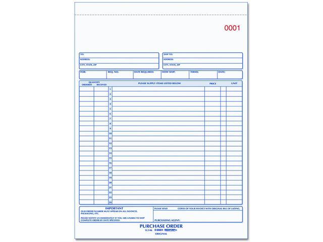 Rediform Purchase Order Book 8 1/2 x 11 Letter Two-Part Carbonless 50 Sets/Book
