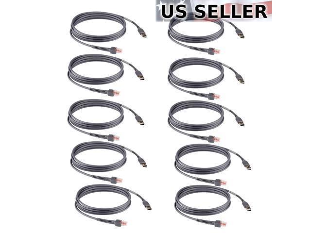 USB Cable Barcode Scanner Cord For Symbol LS2208 CBA-U01-S07ZAR 6FT 10 Pack