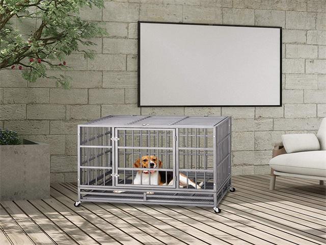 48'' Heavy Duty Metal Dog Cage Kennel Crate and Playpen for Training Large Dog Indoor Outdoor with Double Doors & Locks Design Included Lockable...