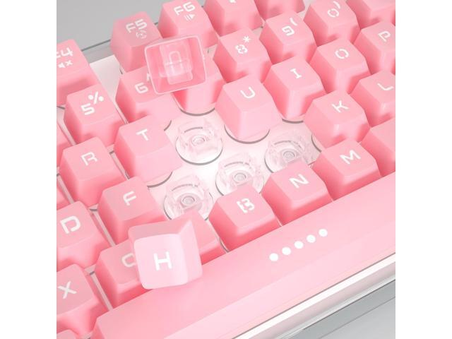 MageGee Gaming Keyboard, 7 Solid Colors Backlit Wired Gaming Keyboard with Clear Housing and Double-Shot Keycaps, K1 Waterproof Ergonomic 104 Keys...