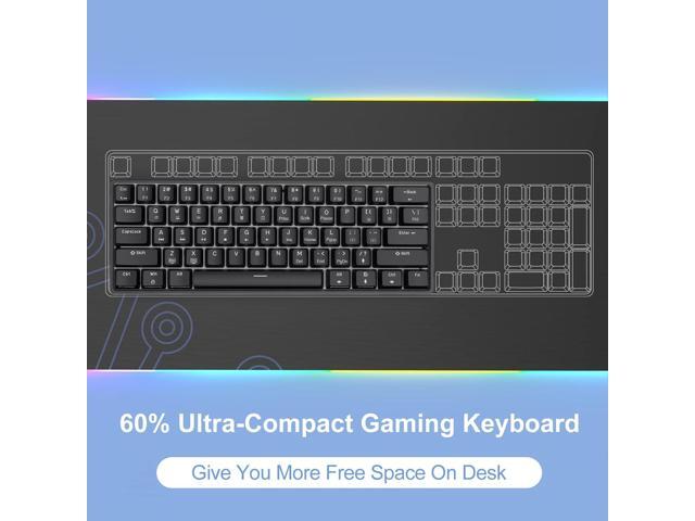 DIERYA 60% Mechanical Keyboard, DK61se Wired Gaming Keyboard with Red Switches,LED Backlit Ultra-Compact 61 Keys Mini Office Keyboard for Windows...