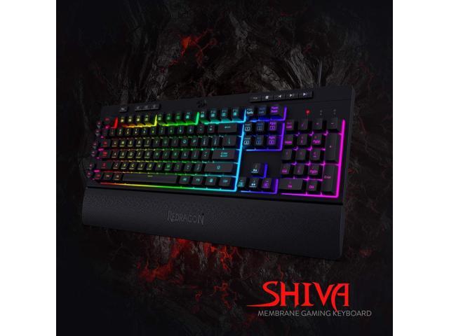 K512 Shiva RGB Backlit Membrane Gaming Keyboard with Multimedia Keys, Linear Mechanical-Feel Switch, 6 Extra On-Board Macro Keys, Dedicated Media...