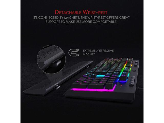 K512 Shiva RGB Backlit Membrane Gaming Keyboard with Multimedia Keys, Linear Mechanical-Feel Switch, 6 Extra On-Board Macro Keys, Dedicated Media...
