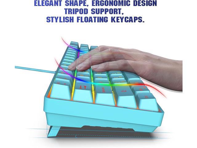 Snpurdiri 60% Membrane Gaming Keyboard,RGB Compact Wired Small Keyboard, Strong Mechanical Feel for PC/Mac Gamer, Typist, Travel, Easy to Carry on...