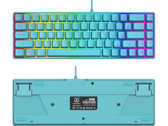 Snpurdiri 60% Membrane Gaming Keyboard,RGB Compact Wired Small Keyboard, Strong Mechanical Feel for PC/Mac Gamer, Typist, Travel, Easy to Carry on...