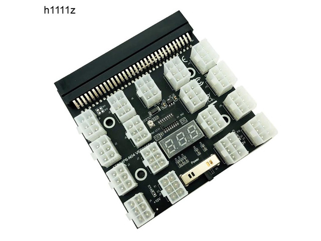 Power Board PCI-E 17x 6Pin Power Supply Breakout Adapter Converter 12V for Ether
