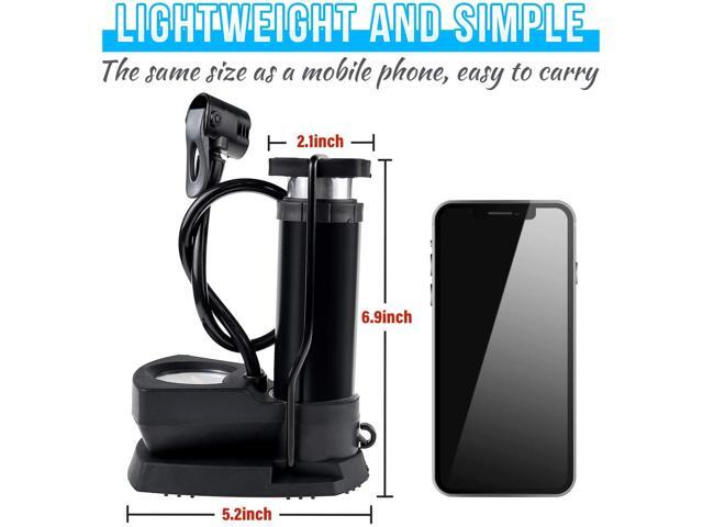 Maxfoot Mini Bicycle Foot Pump Bike Floor Pumps with Pressure Gauge, Aluminum Air Pump Bike Tire Inflator Portable Cycling Fits Presta & Schrader...