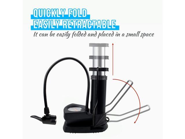 Maxfoot Mini Bicycle Foot Pump Bike Floor Pumps with Pressure Gauge, Aluminum Air Pump Bike Tire Inflator Portable Cycling Fits Presta & Schrader...