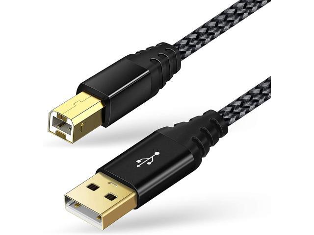 USB Printer Cable 10FT/3M USB 2.0 Type A Male to B Male Computer Scanner Cord High Speed Compatible for Brother, HP, Canon, Lexmark, Dell, Xerox.