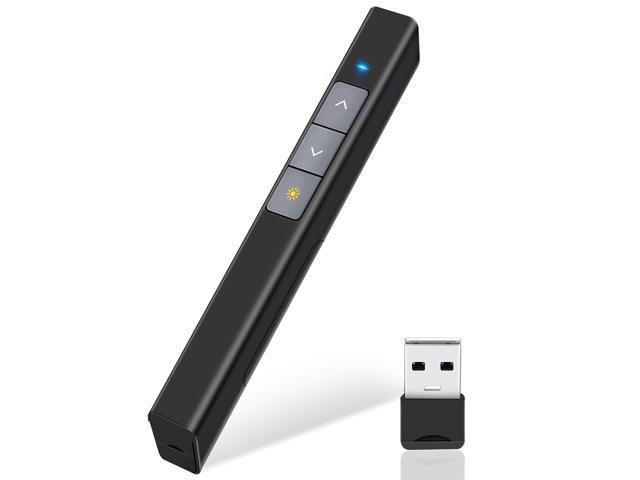 Presentation Clicker Red Laser Pointer 100FT Wireless Presenter Remote PowerPoint Clicker Presentation Remote, 2.4GHz Presentation Pointer for Mac,...