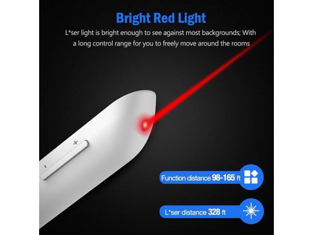 Red Light Wireless Presenter, Powered by AAA (Not Included) Hyperlink Volume Control Presentation Clicker, RF 2.4GHz PowerPoint Clicker...