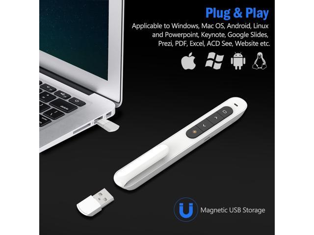 Red Light Wireless Presenter, Powered by AAA (Not Included) Hyperlink Volume Control Presentation Clicker, RF 2.4GHz PowerPoint Clicker...