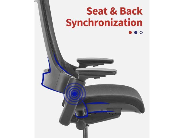 CLATINA Ergonomic High Swivel Executive Chair with Adjustable Height Head 3D Arm Rest Lumbar Support and Upholstered Back for Home Office Black...