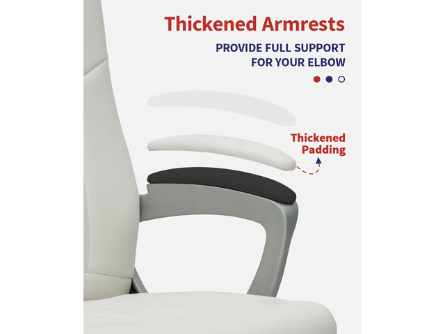 CLATINA Office Computer Desk Chair Executive Mid Back Chair Comfortable Ergonomic Managerial Chair Adjustable PU Leather Home Office Desk Chair...