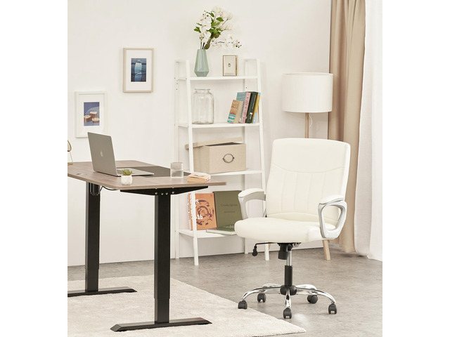 CLATINA Office Computer Desk Chair Executive Mid Back Chair Comfortable Ergonomic Managerial Chair Adjustable PU Leather Home Office Desk Chair...