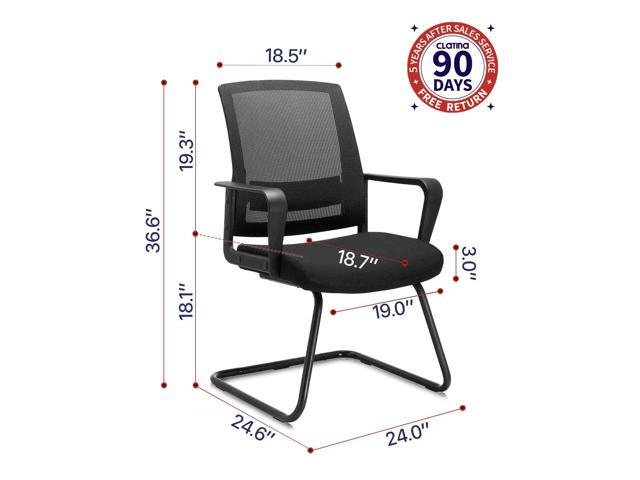 CLATINA Office Guest Chair with Lumbar Support and Mid Back Mesh Space Air Grid Series for Reception Conference Room