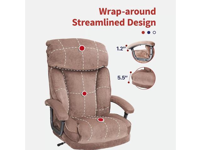 CLATINA Ergonomic Big and Tall Executive Office Chair with Upholstered Swivel 400lbs High Capacity Adjustable Height Thick Padding Headrest and...