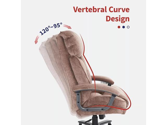 CLATINA Ergonomic Big and Tall Executive Office Chair with Upholstered Swivel 400lbs High Capacity Adjustable Height Thick Padding Headrest and...