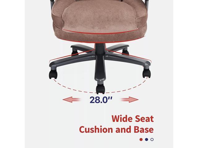 CLATINA Ergonomic Big and Tall Executive Office Chair with Upholstered Swivel 400lbs High Capacity Adjustable Height Thick Padding Headrest and...