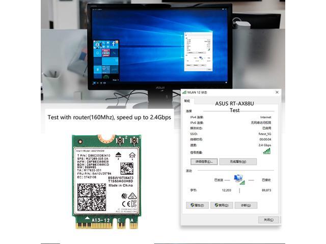 Wi-Fi 6E Mini PCI-E Intel AX210 Dual Band 2974Mbps Wireless Adapter AX210NGW Wifi Card Bluetooth 5.2 802.11ax 2.4G/5G/6G Than Intel AX200 For Laptop