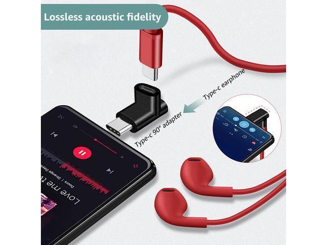 USB C Adapter 90 Degree Male to Female Type C Adapter Angled Right & Left and Up & Down Extension Connector (2Pack)