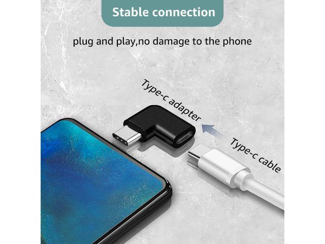 USB C Adapter 90 Degree Male to Female Type C Adapter Angled Right & Left and Up & Down Extension Connector (2Pack)