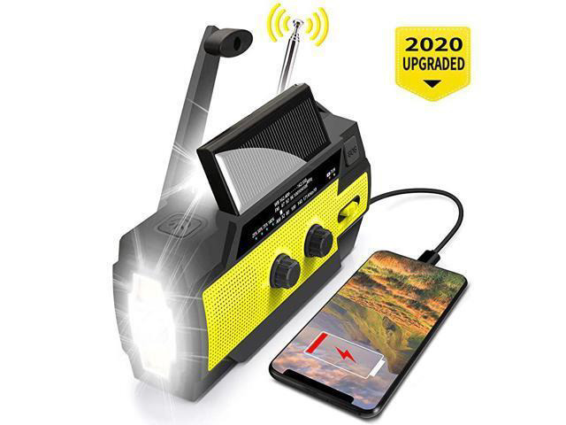 Flashlight Radio 2020 Upgraded AMFMNOAA Weather Solar Crank Radio with 4000 mAh Replaceable Liion Battery 3 Modes FlashlightSensor Reading...