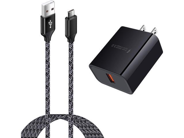 Micro USB Charger,Android Fast Charger,Quick Charger 3.0 USB Fast Wall Charger Plug Micro USB Cable for Motorola Moto E E5 E4 Plus/Play,E5 Supra,G5...