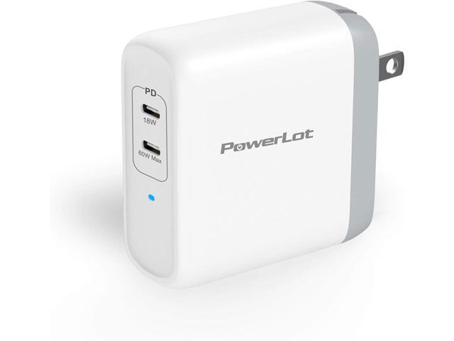 USB C Wall Charger, PowerLot 68W 2-Port GaN PD 3.0 USB C Charger Block, 60W USB C Power Adapter for MacBook Pro, Fast Wall Charger for iPhone 15...