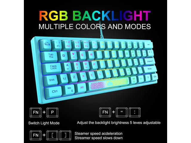 60% Gaming Keyboard and Mouse Combo Samll Mini RGB Backlight Mechanical Feeling and Honeycomb Optical Mouse, Mouse pad for Gamers and Typists