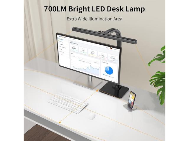 EppieBasic Led Desk Lamp, Architect Desk Lamps for Home Office, 12W Dimmable & 6 Color Modes Extra Bright Modern Table lamp with Base, Auto Dimming...