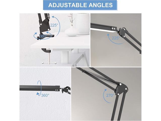 LED Desk Lamp,Adjustable Swing Arm Desk Lamp with Clamp,Dimmable Desk Light Eye-Care Table Light, Memory Function, 3 Color Modes, 10-Level...