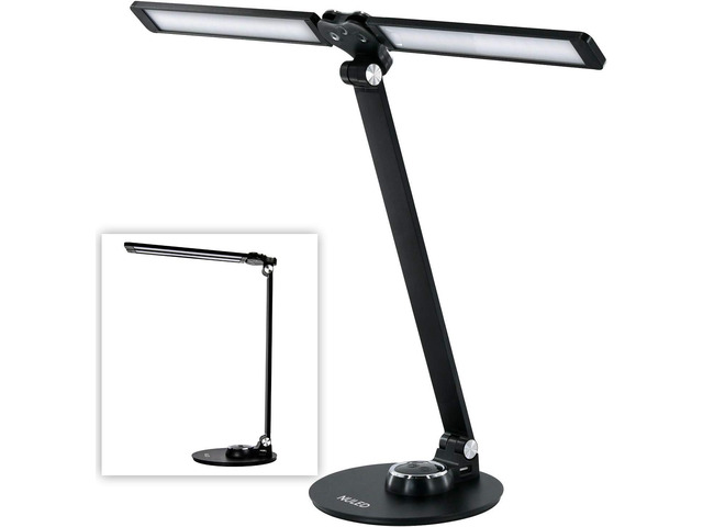NUNET LED Desk Lamps for Home Office,Piano Lamp for Upright Piano,Rotatable Aluminum Desk Lamps with USB Charging Port,Eye-Caring Reading Light/3...