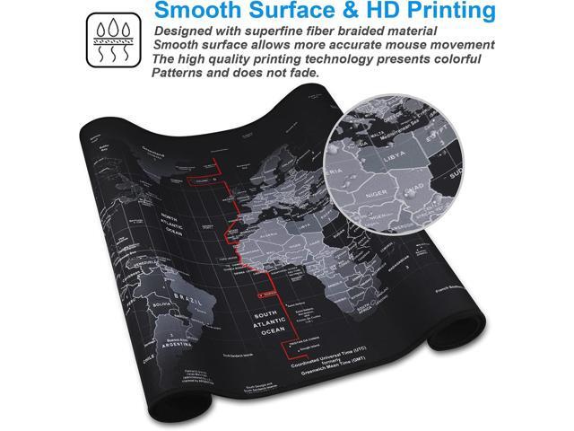 XXL Professional Large Mouse Pad & Computer Game Mouse Mat (35.4x15.7x0.1IN, Map) (90 * 40 Map)